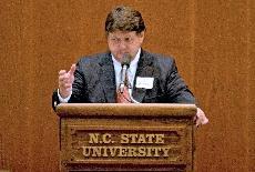 Chairman Jim Phillips addresses the audience at the UNC Tomorrow Listening Forum