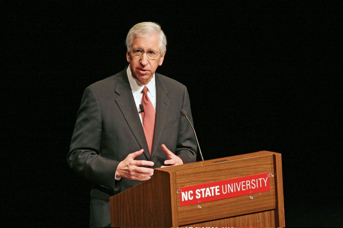 Myles Brand, president of the NCAA, came to campus as part of the Millenium Speaker Series