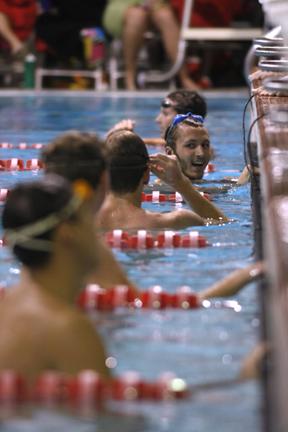 East Carolina did not show up to the meet due to inclement weather, so the men's swimming &amp; diving team was forced to hold an inter-squad scrimmage.