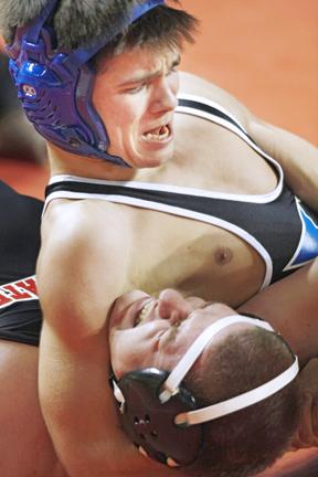 Duke's Jack Anderson pinned N.C. State's Daniel Brumfield at 1