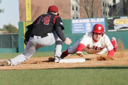 The baseball season beat Santa Clara 9-3 on Sunday, improving to 1-2 on the season.