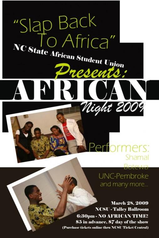 Poster for Africa Night 2009