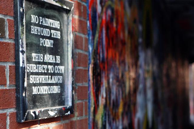 The free expression tunnel is a tunnel where students can express themselves in a way without getting in trouble for vandalizing school property. Outside the tunnel is a sign that states &#8220;No painting beyond this point.&#8221; The tunnel is stripped every few years of the paint because if it weren&#8217;t stripped, it would close up by 2025.