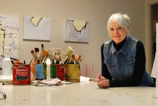 Lisa Stroud, an off-site Artspace member, has been painting for the last six years, after being a successful published writer for most of her career. "My mom always told me I never had an artistic bone in my body," Stroud said. Stroud will have a piece in the Artspace show New Works. Her piece is called "Rising Up." Photo by Sarah Tudor