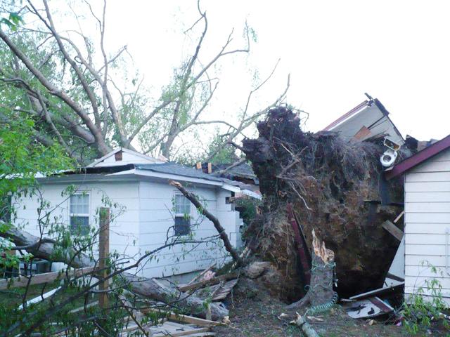The tornadoes that ripped through North Carolina Saturday did major damage in Raleigh. In the downtown area, this house bore the brunt of the storm&#8217;s force.