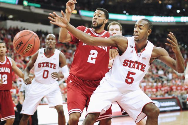 Sophomore forward C.J. Leslie looses the ball against Indiana on November 30th.
