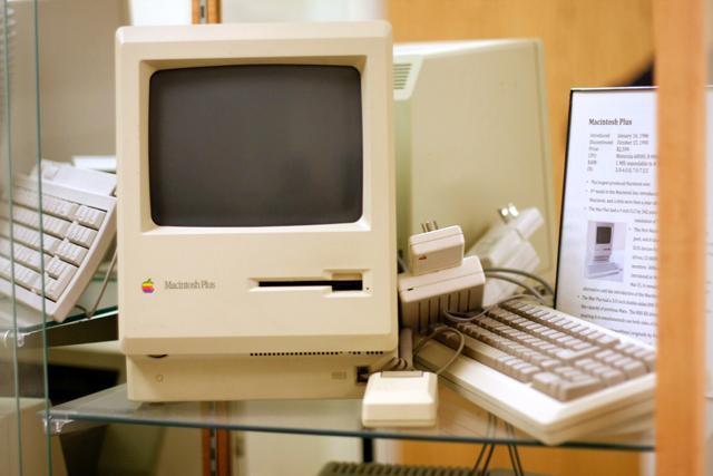 The Macintosh Plus at the computer history exhibit in Engineering Building II Thursday, Dec. 1, 2011. The Mac Plus had an 8 MHz CPU, 1MB of memory and retailed for $2599 when it was released in 1986. Photo by Tim O'Brien