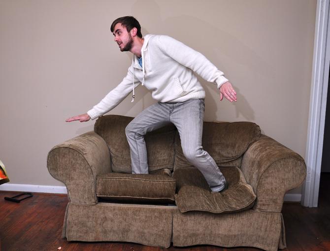 Alex Martin, senior in business administration, has been couch surfing for several years, nationally and internationally. Photo by Charlie Harness