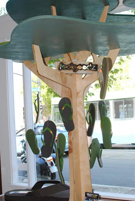 Feelgoodz soles are made from rubber, unlike most commercial flip flops available that feature manmade EVA foam soles. Rubber for Feelgoodz flip flops are tapped like maple syrup from family owned co-ops in South Vietnam. Photo by Natalie Claunch