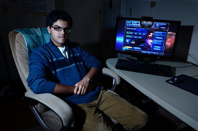 Neil Shah, sophomore in computer science, is a master at StarCraft, a military science fiction real-time strategy video game, with a character rank of 69. Photo by