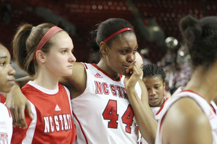 Junior forword Kody Burke reacts after the N.C. State loss to Florida State on Sunday Jan. 20. The 82-74 loss made the Wolfpack record 8-11 overall and 0-7 in the ACC.