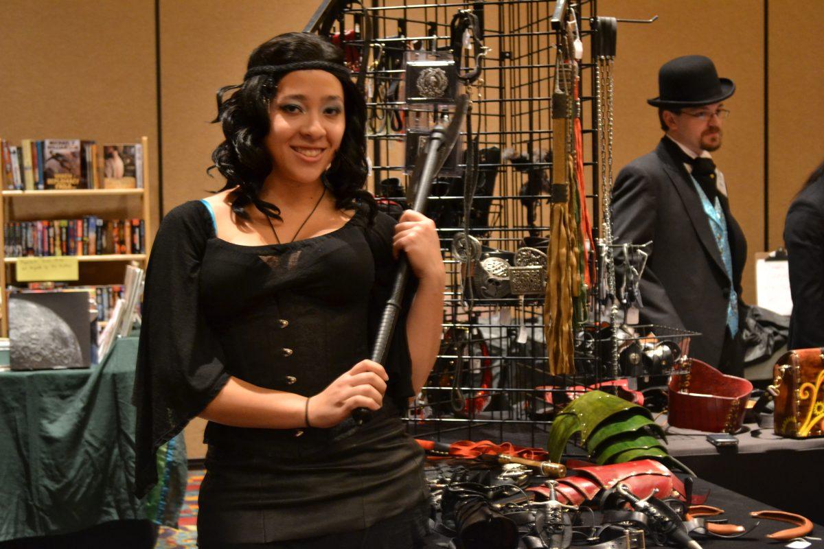 Architecture senior Alyssa Torres attended Illogicon to vend costume props with fellow crafters. Photo by Georgia Hobbs.