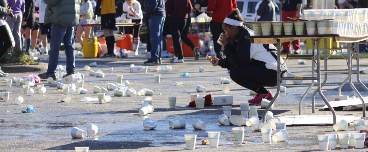 The 9th annual running of the Krispy Kreme Challenge took place Saturday, Feb. 9, 2013. All proceeds go to benefit the North Carolina Children's Hospital.