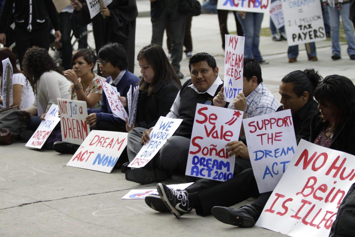 Immigrants demonstrate their support for the DREAM Act in 2010.