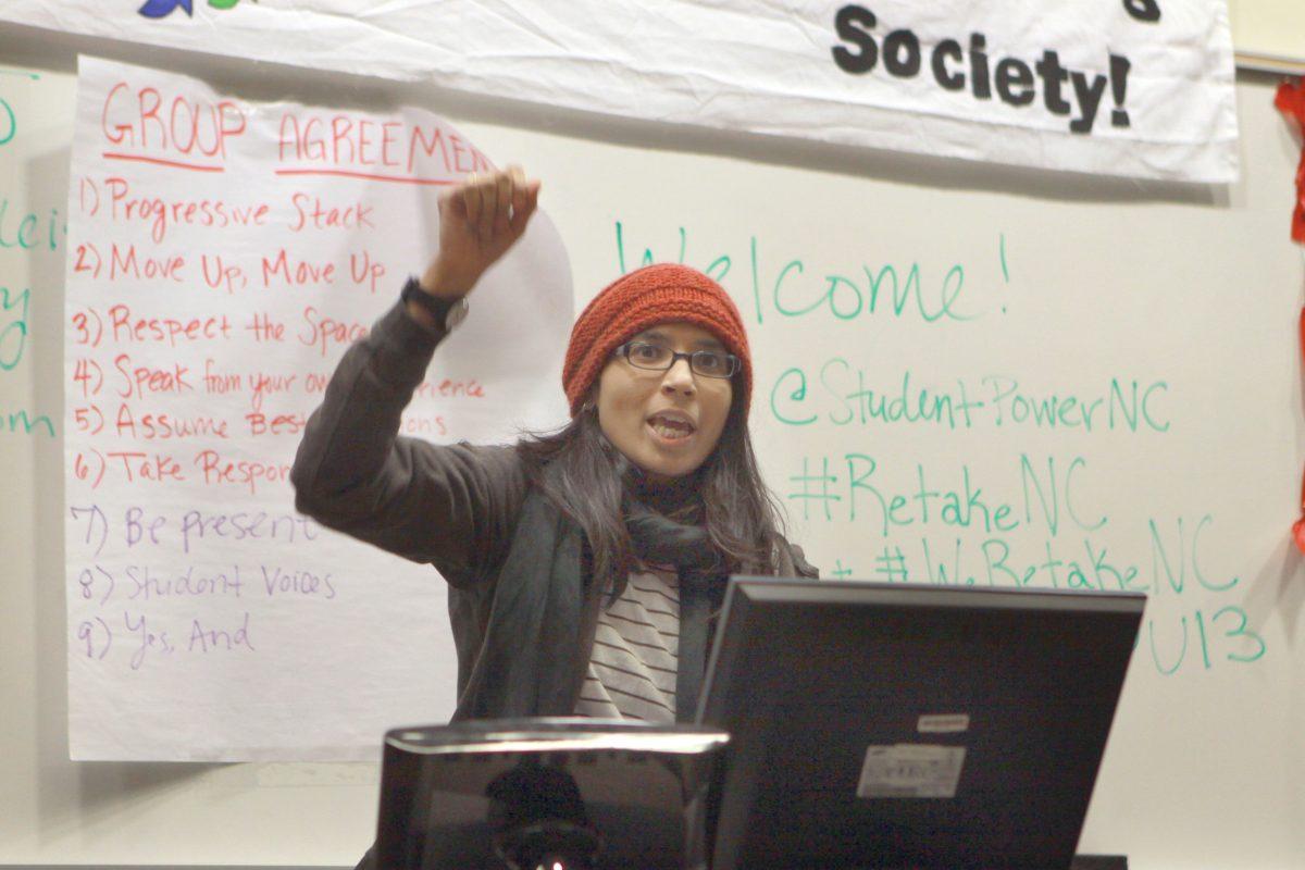 Rushdia Mereen; orgnaizer of the Quebec Student Movement; delivers the keynote speech at the Student Power Union Conference on Saturday.