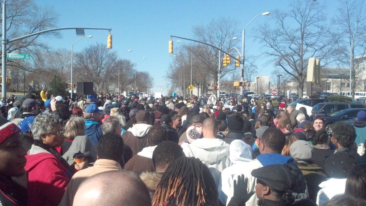 Historic Thousands on Jones Street, known as HK on J, had a sizable turnout for its demonstration in Raleigh. Not only did the African-American community participate, students from across the state showed up as well.