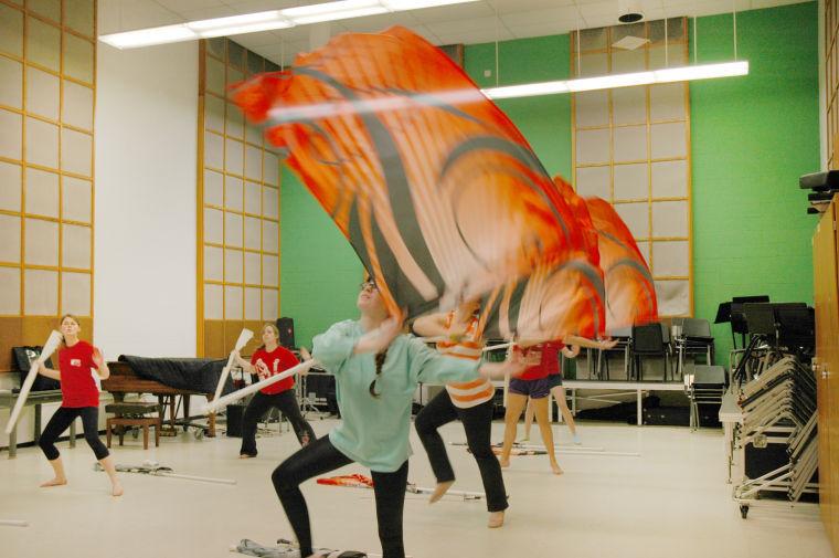 The NCSU Winterguard practices their routine to the song "Skyfall" by Adele Thursday, 21 March 2013.&#160;