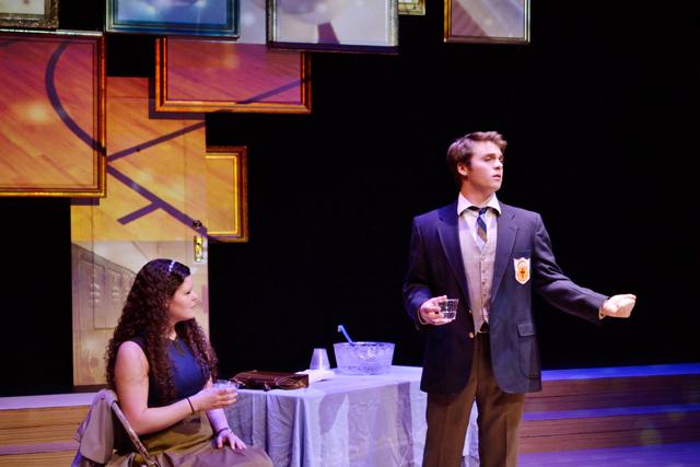 Peter, portrayed by Patrick Narmi, and Heidi, portrayed by Diana Quetti, meet for the first time at a high school dance. "Before going on stage every night I felt completely overwhelmed with energy," Narmi said, "not due to the fact that this is my first college production, but all my friends back home and at other universities sent nonstop messages of support and love that very nearly moved me to tears each night."