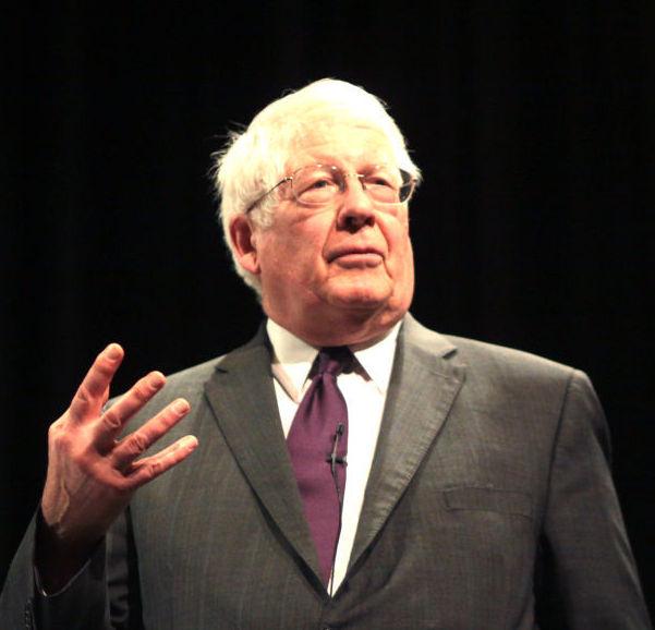 Congressman David Price (D-NC), representative for North Carolina's 4th Congressional District, speaks during a town hall meeting in the Kenan Auditorium at William Peace University Monday evening, April 8 2013. Photo by Patrick Whaley.