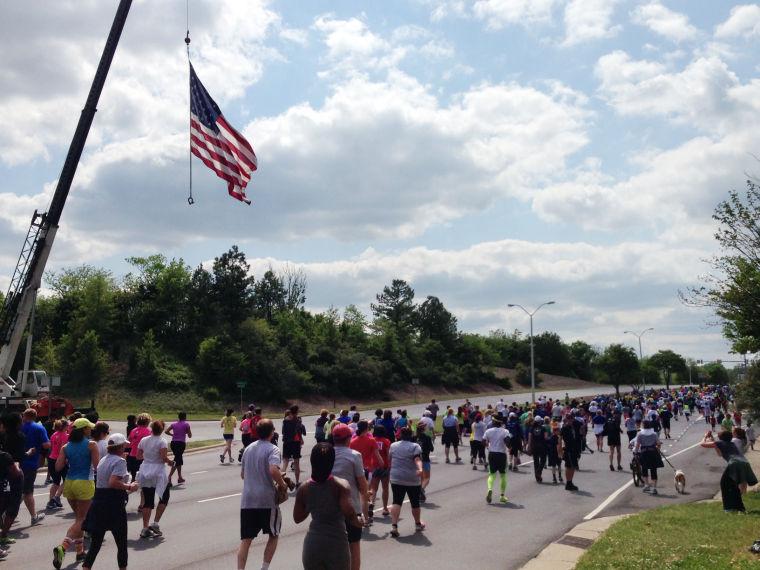 Thousands of people run through Raleigh in Sunday&#8217;s Boston Memorial run. The run raised funds for the victims of the Boston Marathon Bombing Monday, April 15.&#160;