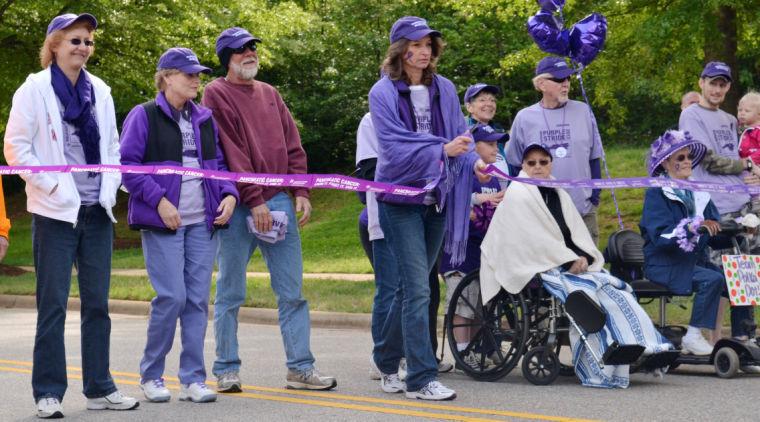On 21 Apr 2013 on Centennial Campus, over 1,200 people gathered to fight Pancreatic Cancer, the 4th deadliest cancer in the United States, whose receives only 2% of federal cancer funding. The Pancreatic cancer survival rate is 6% in 5 years; these 14 survivors were in attendance. Taoufik Zerrad, a student at Wake Tech, won the 5k race, running a 6 minute mile. Photo by Kelsey Beal