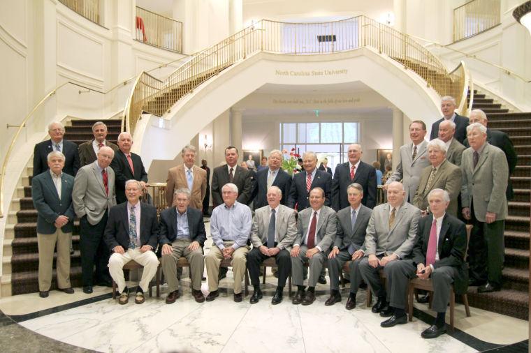 Members of the class of 1963 pose for a group photo before a banquet at the Park Alumni Center Friday, April 12 2013. The banquet was part of Reunion Weekend 2013, where the class of 63 celebrated their 50th class reunion and were inducted into the Forever Club. Photo by Tyler Andrews
