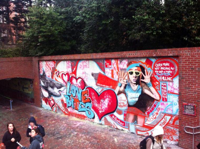 &#8220;Love Bites,&#8221; created by jason Payne on Valentine&#8217;s Day of this year in the Free Expression
Tunnel.