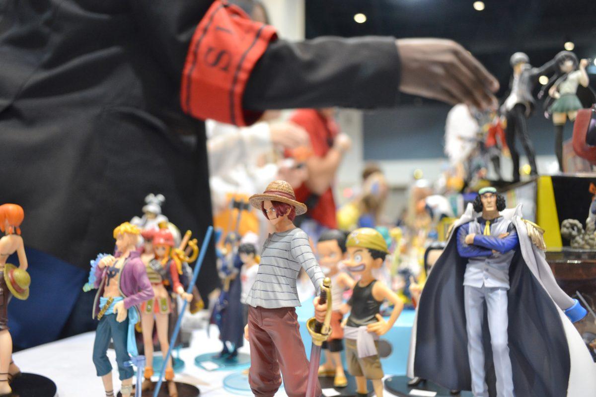 The dealer's room at Animazement attracts convention attendees with merchandise of all kinds, from Japanese snacks to figures of anime characters, Saturday, May 25.&#160;