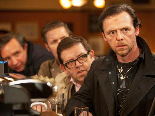 Nick Frost (left) and Simon Pegg (right) attempt to complete apub crawl in The World&#8217;s End.