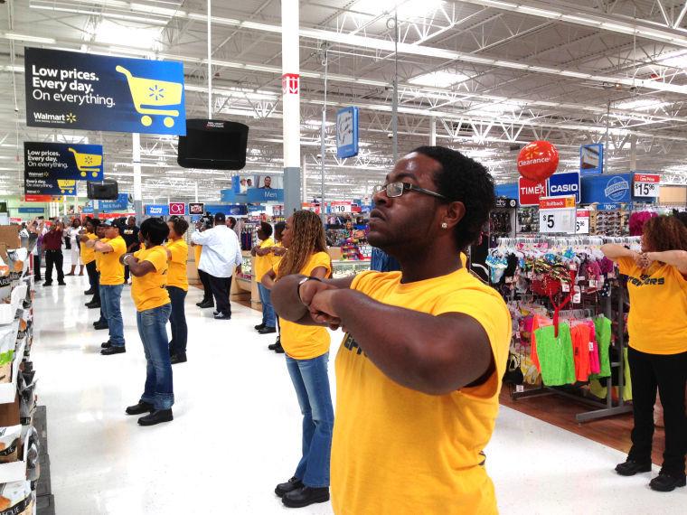 Members of Local 1208 chant, &#8220;Walmart, respect your workers!&#8221; in protest at the Glenwood Avenue Walmart Tuesday, Sept. 5. Walmart employees in 15 cities across the country held demonstrations to earn the right to unionize without fear of facing disciplinary action.&#160;
