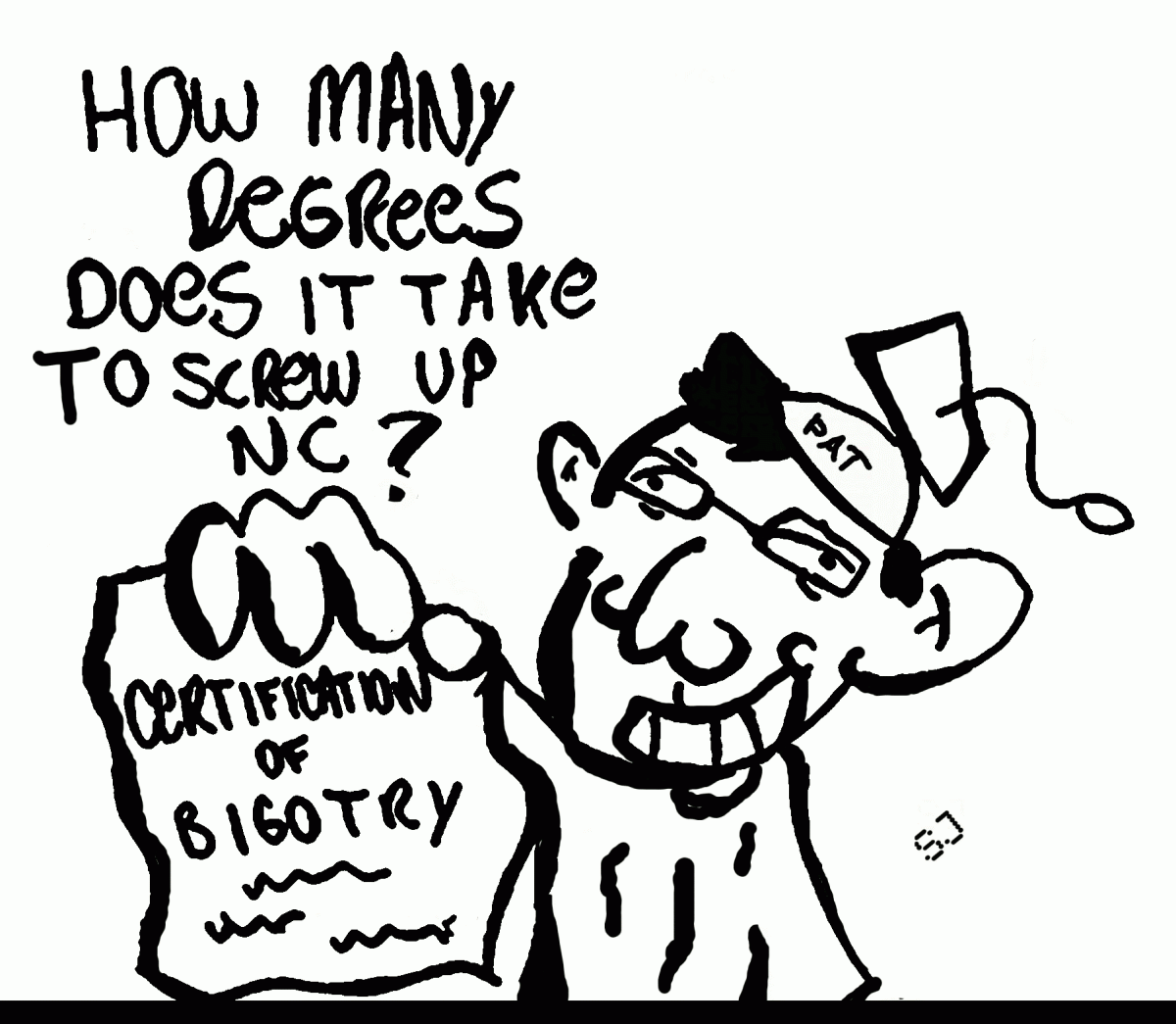 How many degrees to screw up NC?