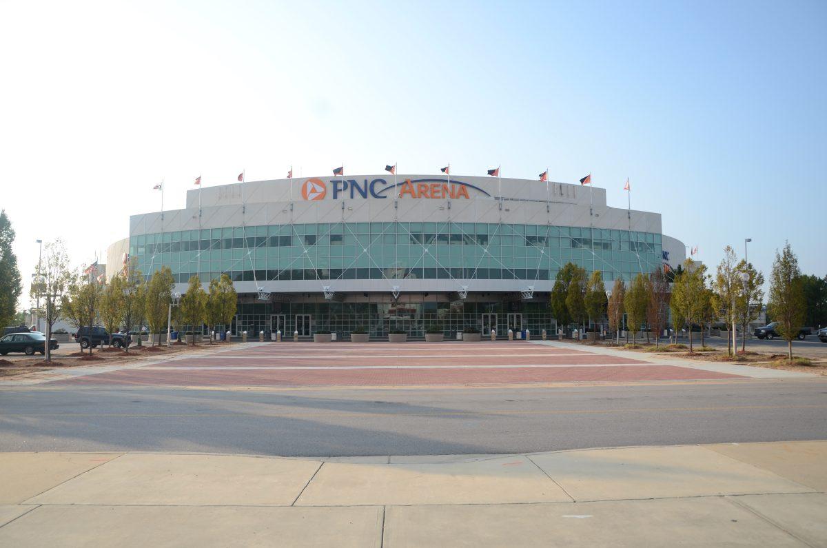The PNC Arena will be the new location of the campout for tickets to the N.C. State vs. UNC basketball home game Saturday, January 26, 2013. The campout, which has previously been at Reynolds Coliseum, will also change its date to Friday, October 12, 2012. Photo by Ryan Parry.