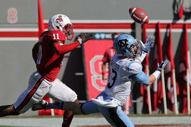 N.C. State falls to rival North Carolina at Carter-Finley Stadium Saturday, Nov. 2, 2013. The Tar Heels defeated the Wolfpack 27-19.