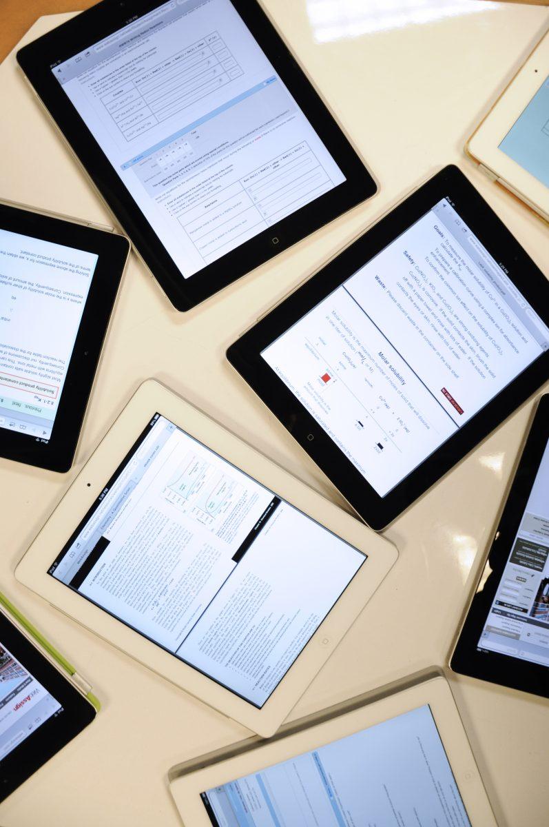 iPads are a common delivery method of e-textbooks. The N.C. State Library is looking into providing free e-textbooks for students.&#160;