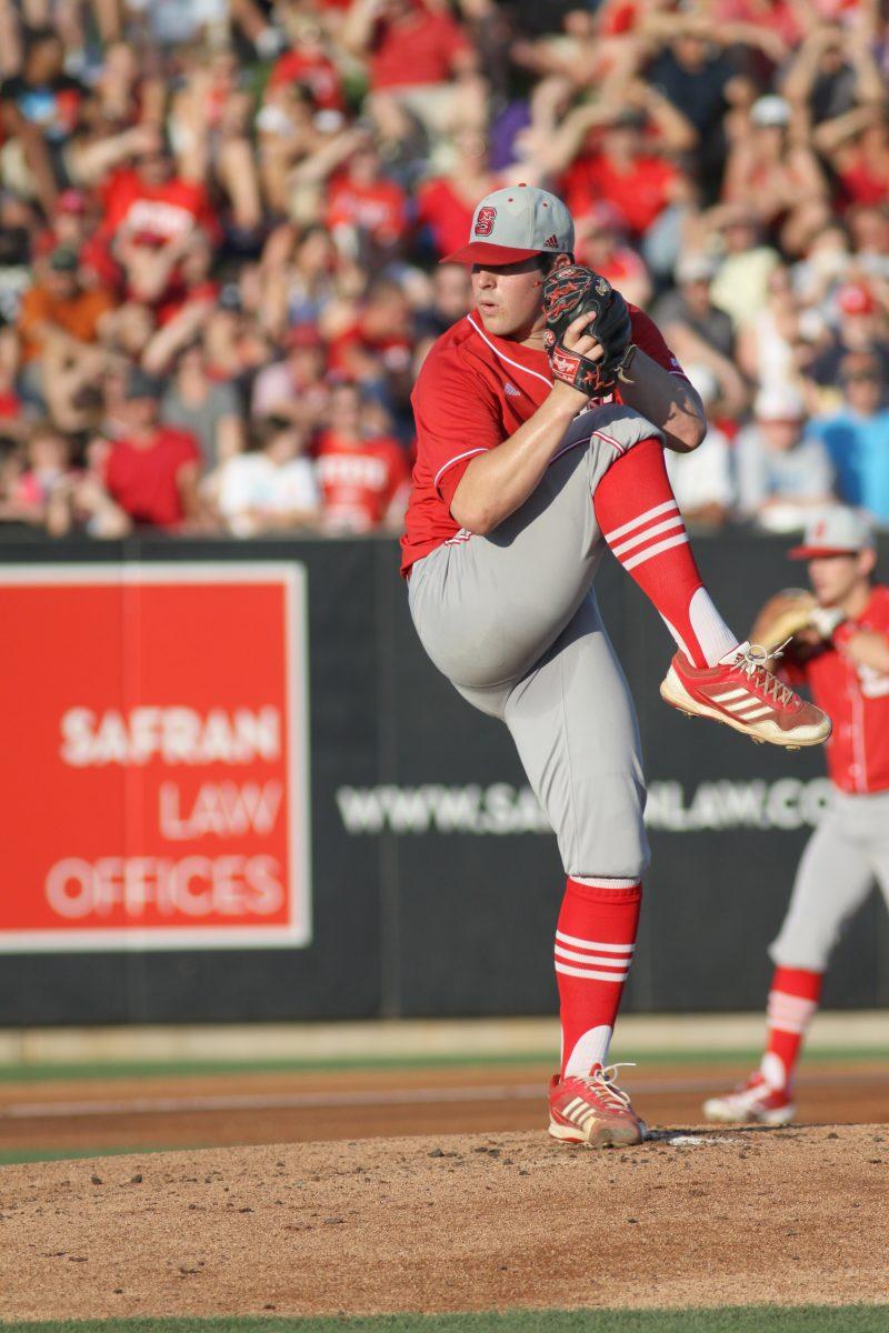 Junior pitcher Carlos Rodon prepares to fire a pitch towards the plate against William &amp; Mary during the Raleigh Regional of the NCAA Division I Baseball Tournament June 2 at Doak Field.