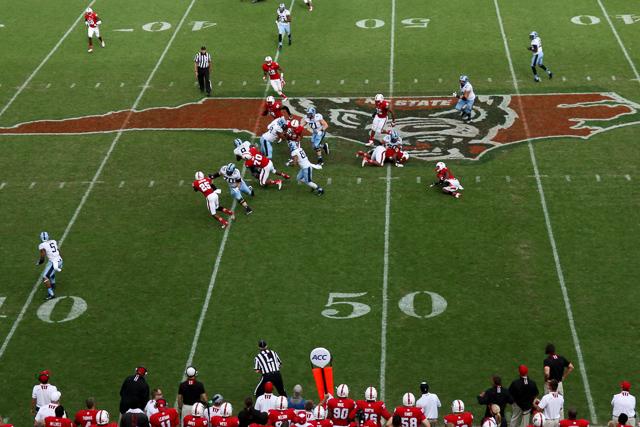 N.C. State falls to rival North Carolina at Carter-Finley Stadium Saturday, Nov. 2, 2013. The Tar Heels defeated the Wolfpack 27-19.