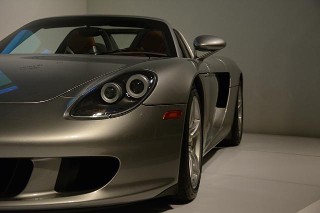 A 2005 Porsche Type 980 Carrera GT is on display at the North Carolina Museum of Art as a part of the Porsche by Design exhibit. The 980 was voted as one of the top sports cars of all time and could go from 0-60 in 3.8 seconds. The exhibit includes a number of Porsches from 1938 2013 and runs until Feb. 2.&#160;