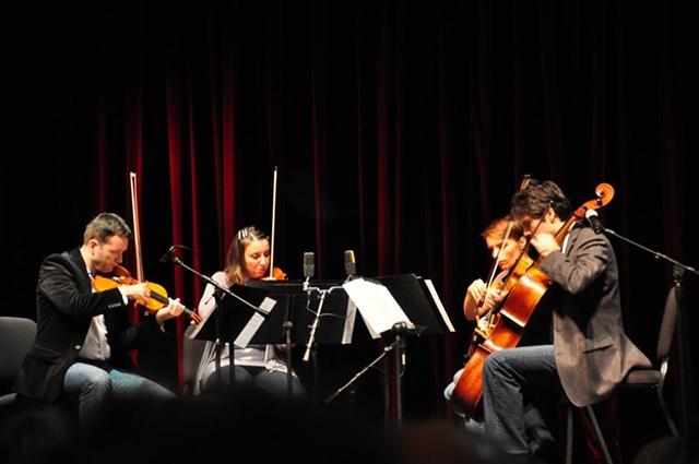Balkan Quartet, which includes violinists Sinisa Ciric and Mirna Ogrizovic, violist Danijela Zezelj-Guadldi and cellist Martin Gueorgiuev, performed the world premiere of String Quarter No. 3, a composition by N.C. State professor and Arts NOW Series Director, Rodney Waschka II on Jan. 14.