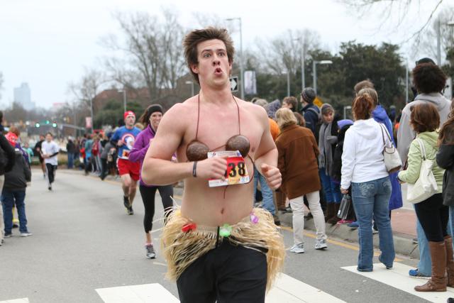 Approximately 7,700 runners participated in the 10th annual Krispy Kreme Challenge in Raleigh Saturday, Feb. 8, 2014. The event raised $200,000 for the North Carolina Children's Hospital.