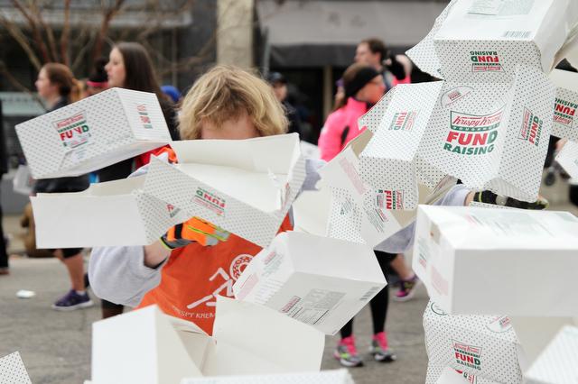 Approximately 7,700 runners participated in the 10th annual Krispy Kreme Challenge in Raleigh Saturday, Feb. 8, 2014. The event raised $200,000 for the North Carolina Children's Hospital.