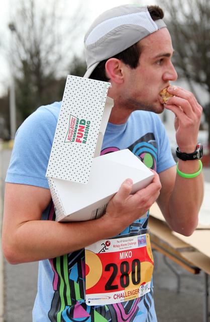 Approximately 7,700 runners participated in the 10th annual Krispy Kreme Challenge in Raleigh Saturday, Feb. 8, 2014. The event raised $200,000 for the North Carolina Children's Hospital.