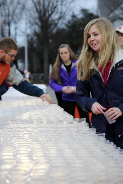 Approximately 7,700 runners participated in the 10th annual Krispy Kreme Challenge in Raleigh Saturday, Feb. 8, 2014. The event raised $200,000 for the North Carolina Children's Hospital.