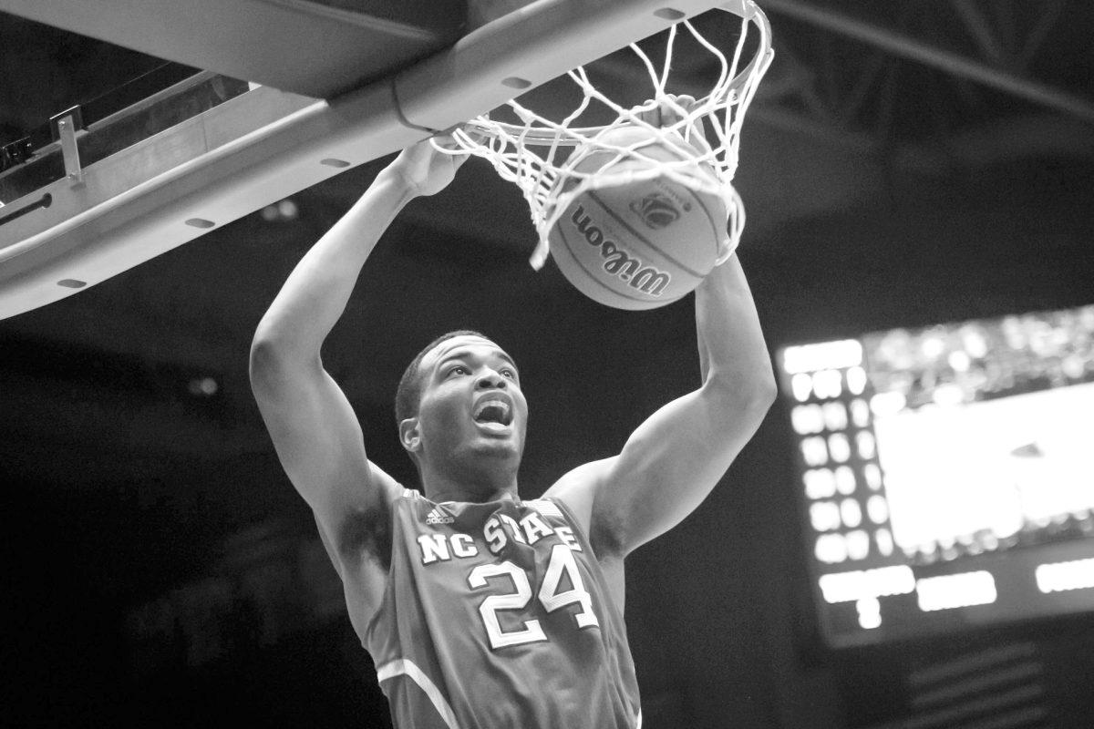 Sophomore forward T.J. Warren throws down a vicious fastbreak dunk agaisnt 12th-seeded Xavier in Dayton, Ohio Tuesday night. Warren finished the game with 25 points, his 30th game of the season with at least 20 points.