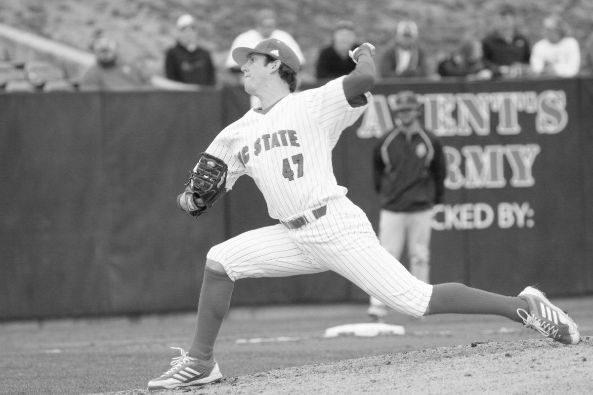 Junior pitcher Patrick Peterson throws the ball during the 17-4 win over N.C. A&amp;T on March 5. The win improves the Wolfpack&#8217;s record to 10-2. The team&#8217;s next home appearance will occur on Friday against Miami at 6 p.m.