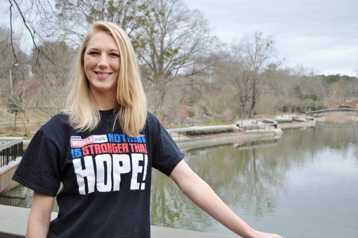 Katherine Paulhamus, director of the Triangle area Muscular Dystrophy Association (MDA), organizes an annual fundraiser that will take place March 15th. The MDA Muscle Walk is a national event that raises money to research and help families in need. Photo by Elizabeth Davis