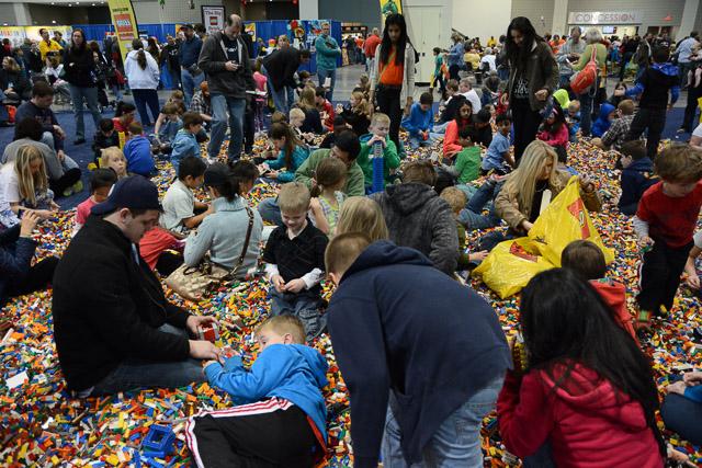 Families and children assembled Saturday at the Raleigh Convention Center at the LEGO KidsFest. The LEGO Fest featured a LEGO Model Museum of characters from fiction. Also featured was a brick pile for children to dive in and put bricks together. Two LEGO Master Builders, Steve Gerling and Chris Steininger, were present to teach tools of the trade that they have learned through their years of building with LEGOs. Gerling and Steininger built most of the models displayed in the Model Museum. As visitors exited the LEGO Fest, they had the opportunity to build a section of the United States and have it placed on a 65 feet long by 45 feet wide. Visitors could view this visitor-made model from a balcony.
