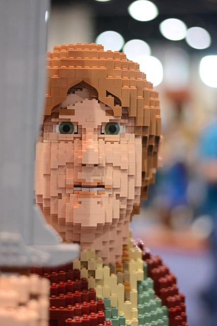 Families and children assembled Saturday at the Raleigh Convention Center at the LEGO KidsFest. The LEGO Fest featured a LEGO Model Museum of characters from fiction. Also featured was a brick pile for children to dive in and put bricks together. Two LEGO Master Builders, Steve Gerling and Chris Steininger, were present to teach tools of the trade that they have learned through their years of building with LEGOs. Gerling and Steininger built most of the models displayed in the Model Museum. As visitors exited the LEGO Fest, they had the opportunity to build a section of the United States and have it placed on a 65 feet long by 45 feet wide. Visitors could view this visitor-made model from a balcony.