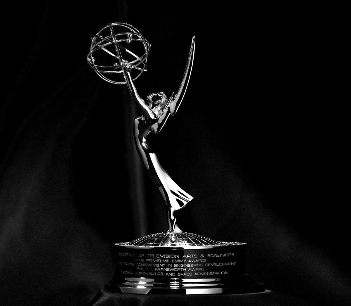 The 2009 Philo T. Farnsworth Primetime Emmy Award Statue given to NASA Television in recognition for engineering excellence and technological innovations that made possible the first live TV broadcast from the moon by the Apollo 11 is shown on Aug. 19, 2009 at NASA Headquarters in Washington. Photo Credit: (NASA/Bill Ingalls)