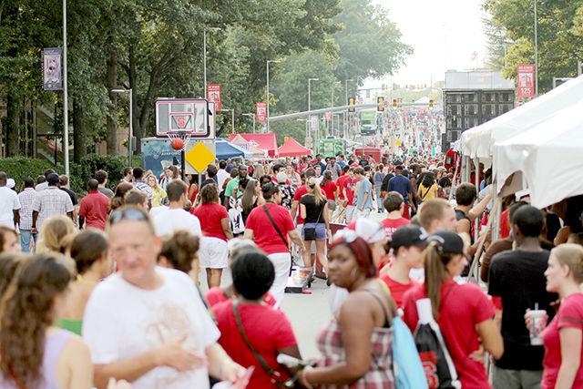 Students, alumni and fans alike filled Hillsborough Street from D.H. Hill library to the Belltower as they participated in Packapalooza, a street festival that lasted all day and capped of Wolfpack Welcome Week.