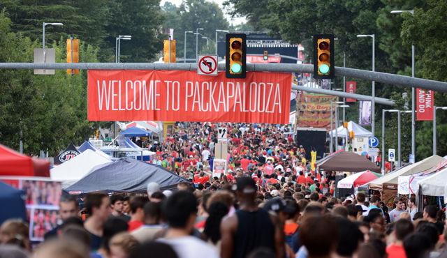 More than 55,000 people made it out to Hillsborough St. Saturday to celebrate the third annual Packapalooza street festival. &#160;Visitors had the opportunity to visit craft booths, meet Wolfpack athletes, tour the Belltower, taste a variety of street foods, and watch live musical performances.